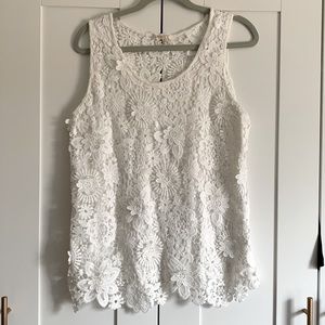 Crochet floral lace tank